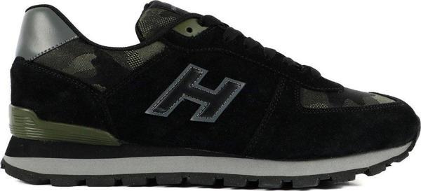 Hammer Jack Peru Hakiki Deri Siyah Haki Kamuflaj Erkek Spor Ayakkabı  - Image 1