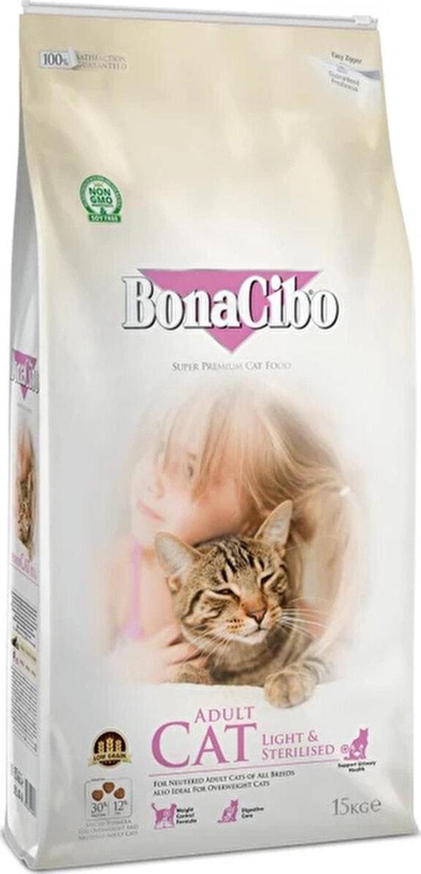 Bonacibo Adult Cat Light & Sterilised 15 kg Kısırlaştırılmış Kediler Için Yetişkin Kedi Maması - Image 1