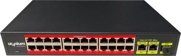 Uranıum Poe-2421sfp-300w 24 Port 10/100+2x Gıgabıt Uplınk +1xsfp 250 Metre Poe Rackmount Sw - Image 1