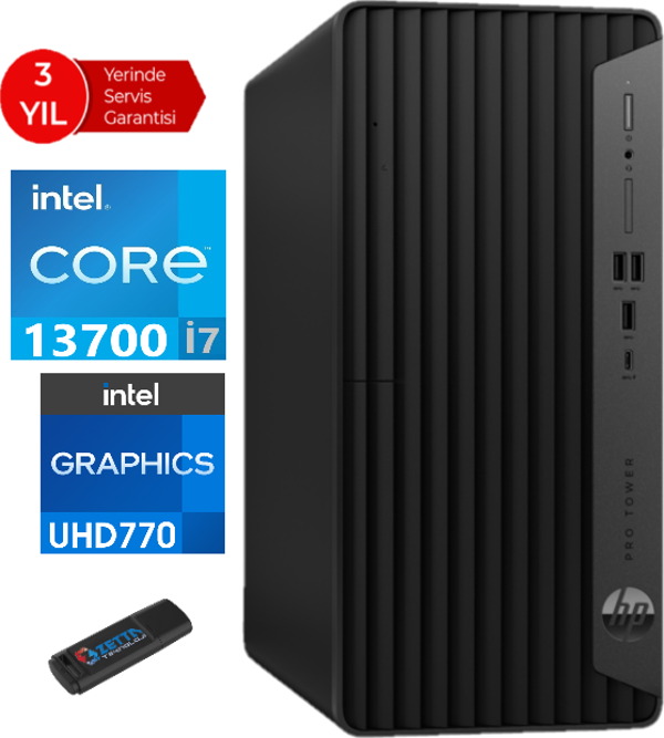 Hp 400 Pro Tower G9 Intel Core I7 13700 64GB 1tb SSD WINDOWS11HOME Masaüstü Blgisayar 6U4T6EAWA38+ZETTAUSBBELLEK - Image 1
