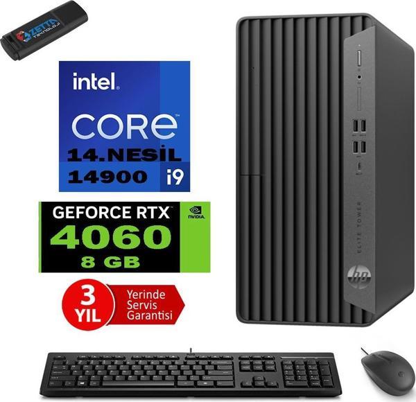 Hp Elite Tower 800 G9 I9 14900 32GB Ddr5 2tb HDD + 4tb SSD M.2 RTX4060 8gb Windows 11 Pro 999Z7ET06 + Zetta Flash Bellek - Image 1