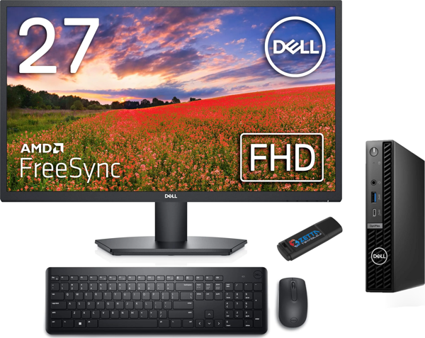 Dell Pc Optıplex 7020MFF Intel Core I5-14500T 32GB Ddr5 4tb SSD Ubuntu 27" Fullhd Mon. Masaüstü Bilgisayar CN007O7020MFF15 + Zetta USB Bellek - Image 1