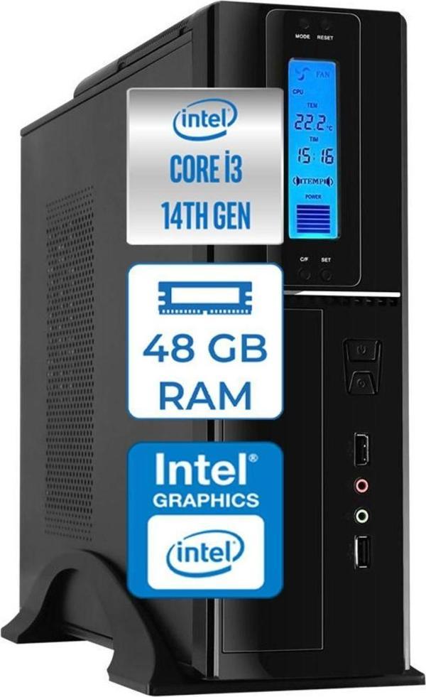 Zetta Flex Pro 430X Intel Core I3 14100 48GB Ddr5 2tb SSD WINDOWS11PRO Sff Slim Masaüstü Bilgisayar ZET430X9562049 - Image 1