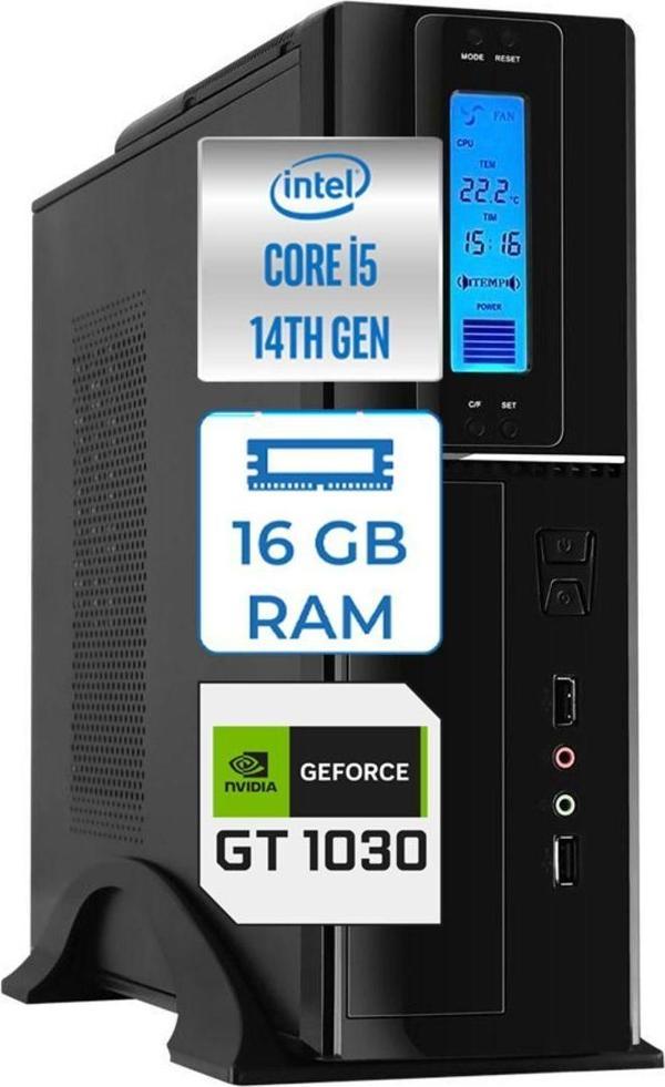 Zetta Flex Pro 450X Intel Core I5 14400 16GB Ddr5 2tb SSD GT1030 Freedos Sff Slim Masaüstü Bilgisayar ZET450X9564009 - Image 1