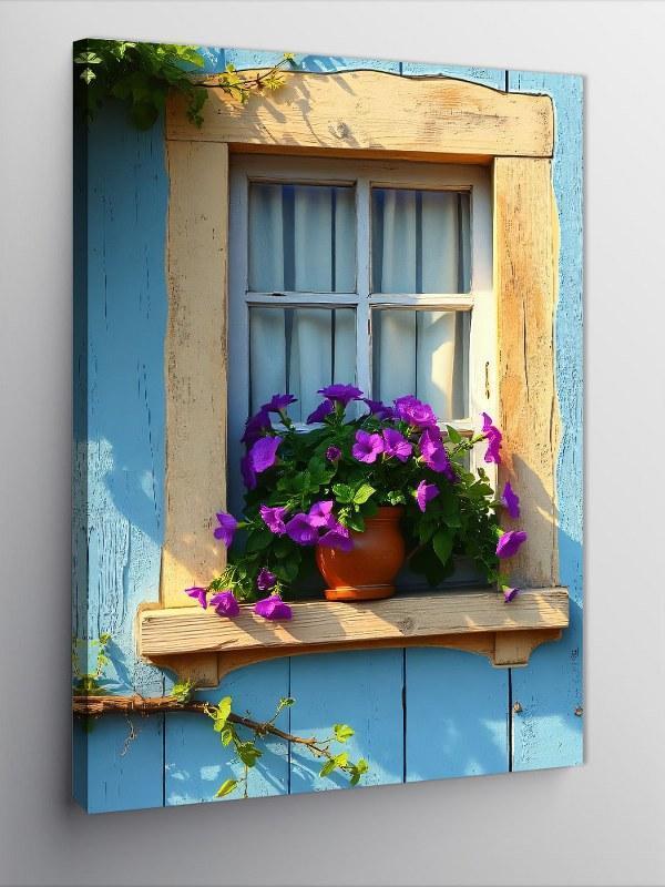 Kanvas Tablo Pencere Kenarı Güzelliği - Image 1