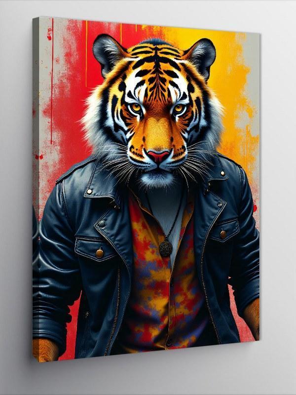 Kanvas Tablo Kaplanın Asi Tavrı - Image 1