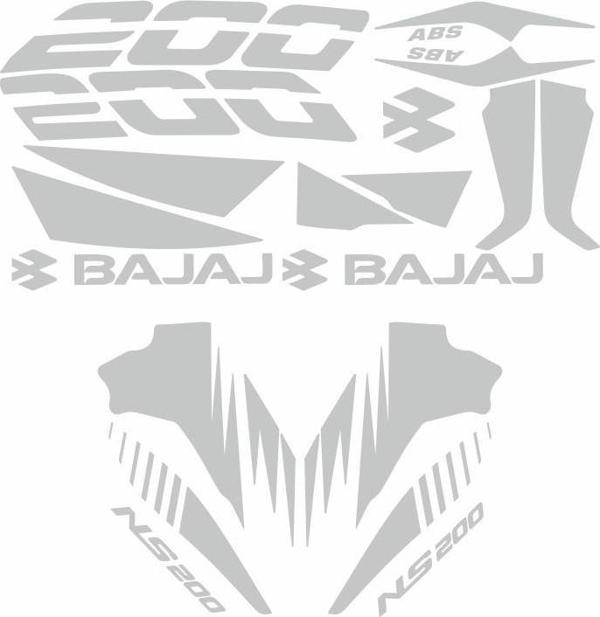 Bajaj Pulsar Ns200 Uyumlu Beyaz Sticker Set - Image 1