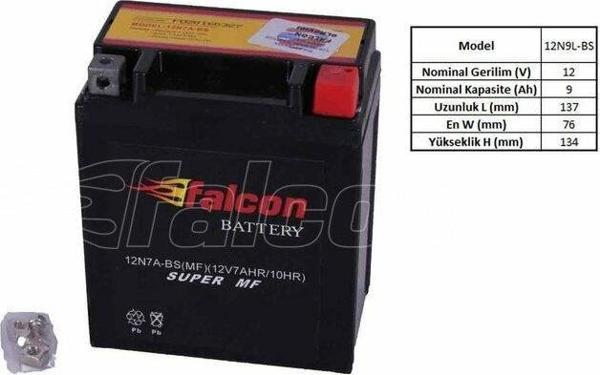 Falcon  12-V 7 Ahr (12N7A-Bs) Kuru Akü (Kt-Comfort) - Image 1