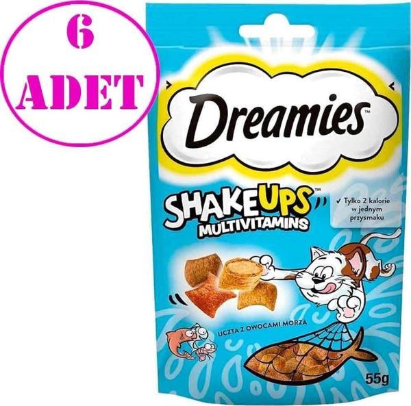Dreamies Kedi Ödülü Shake Ups Seafood 55 Gr 6 AD - Image 1