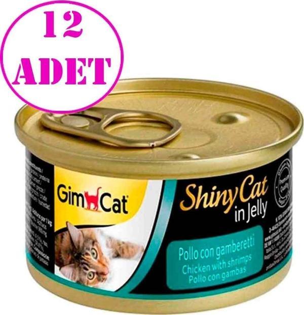 Gimcat Shiny Cat Jel içinde Tavuk ve Karidesli Konserve 70 gr 12 AD - Image 1