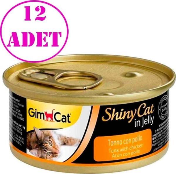 Gimcat Shiny Cat Jel İçinde Ton Balıklı ve Tavuklu Konserve 70 gr 12 AD - Image 1