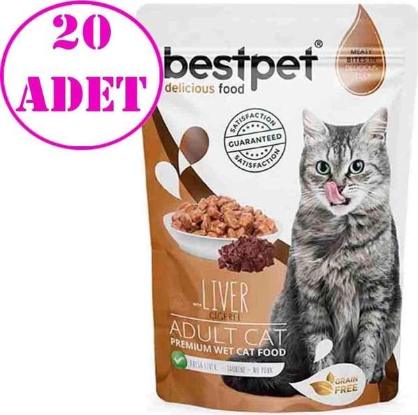 Bestpet Pouch Jelly Ciğerli Etli Kedi Yaş Maması 85 Gr 20 AD - Image 1