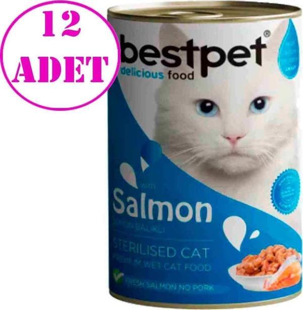 BestPet Somonlu Kısırlaştırılmış Kedi Konservesi 400gr 12 AD - Image 1