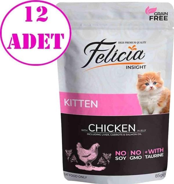 Felicia Kitten Yaş Kedi Maması Tahılsız 85 gr 12 AD - Image 1