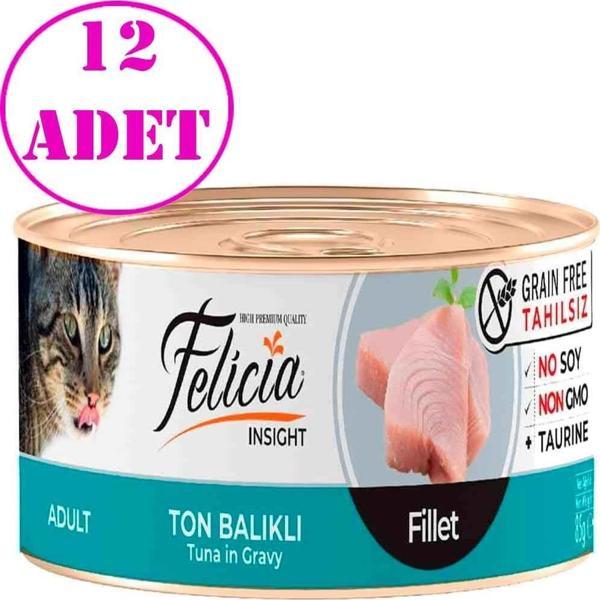 Felicia Tahılsız Ton Balık Filetolu Yaş Kedi Maması 85 Gr 12 AD - Image 1