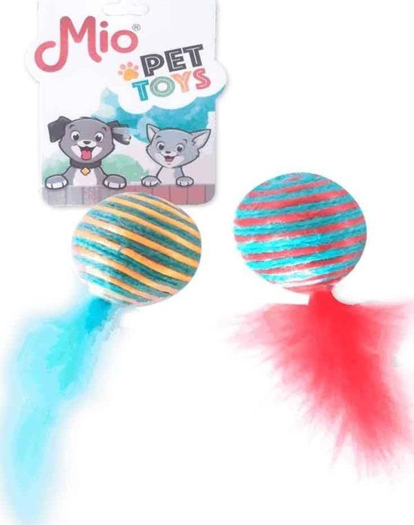 Mio Kedi Oyuncağı Renkli No 2 İp Top 1 AD - Image 1