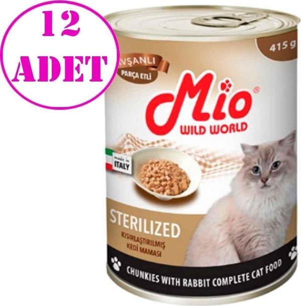 Mio Kısırlaştırılmış Kedi Konservesi Tavşanlı Parça Etli 415 Gr 12 AD - Image 1