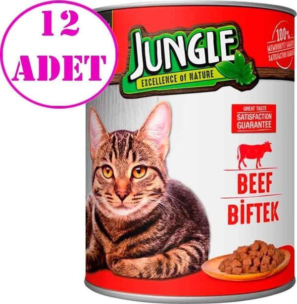 Jungle Kedi Konservesi Biftekli 415 GR 12 AD - Image 1