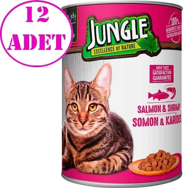 Jungle Kedi Konservesi Somonlu Karidesli 415 GR 12 AD - Image 1
