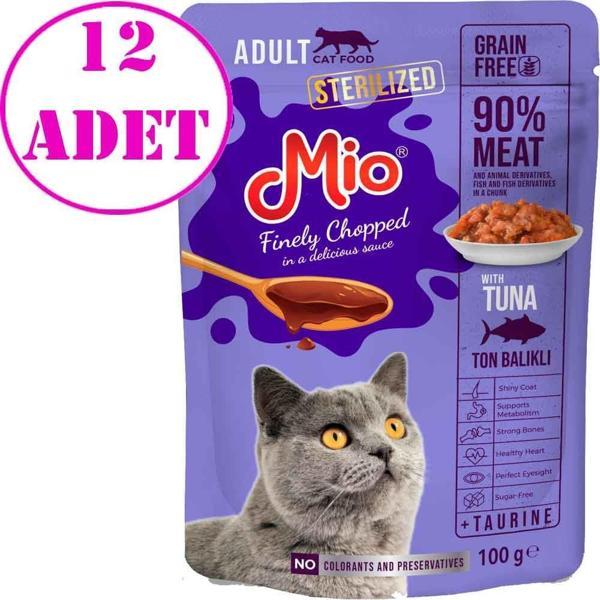 Mio Sterilised Kedi Yaş Mama Tuna Etli 100 Gr 12 AD - Image 1