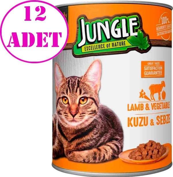 Jungle Kuzu Etli Sebzeli Kedi Konservesi 415 gr 12 AD - Image 1