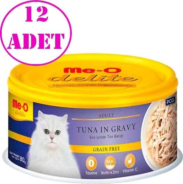 Meo Delite Ton Balıklı Tahılsız Yetişkin Kedi Konservesi 80 Gr 12 AD - Image 1