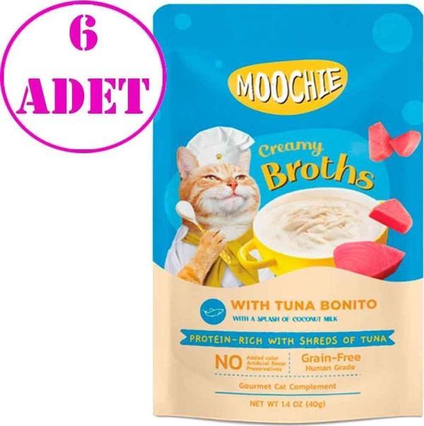 Moochie Kedi Çorbası Parça Ton Balığı Torik Tahılsız 40 Gr 6 AD - Image 1