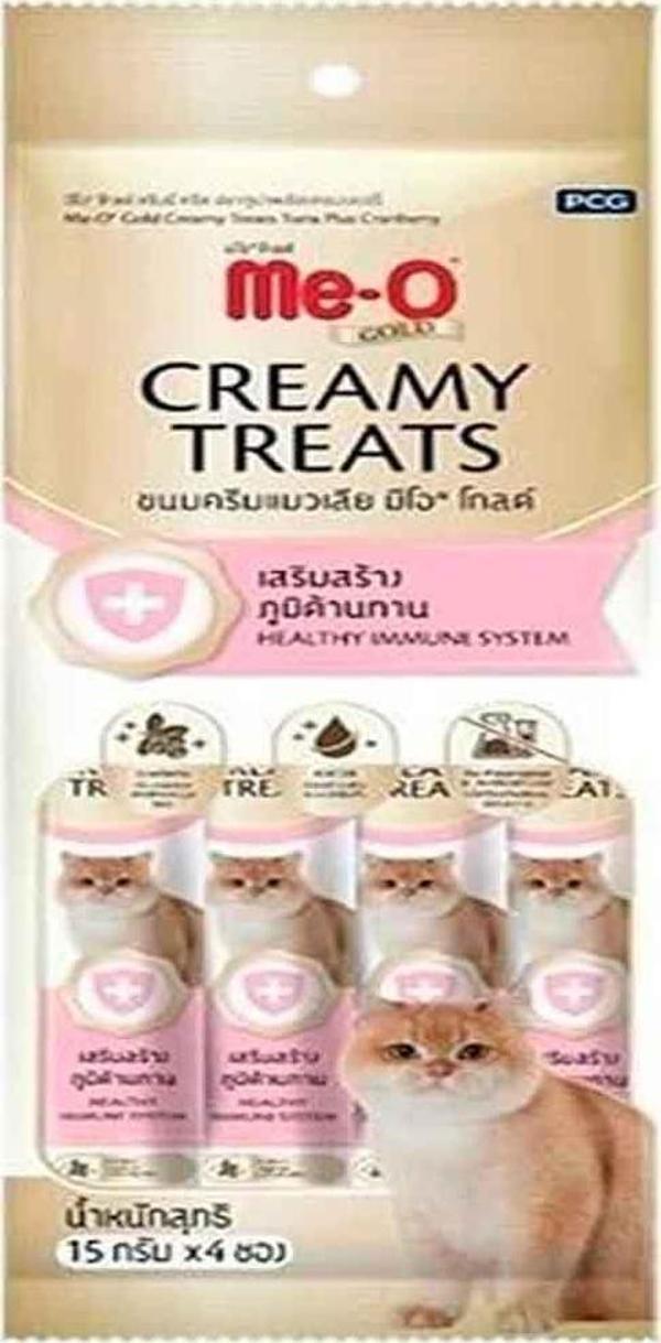 Me-O Gold Creamy Kedi Ödülü Ton Balığı ve Turna Yemişi 15 Gr 4'lü Paket - Image 1