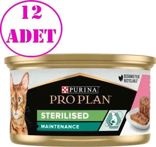 Proplan Kedi Konservesi Ton Balıklı ve Somonlu Kısırlaştırılmış 85 Gr 12 AD - Image 1