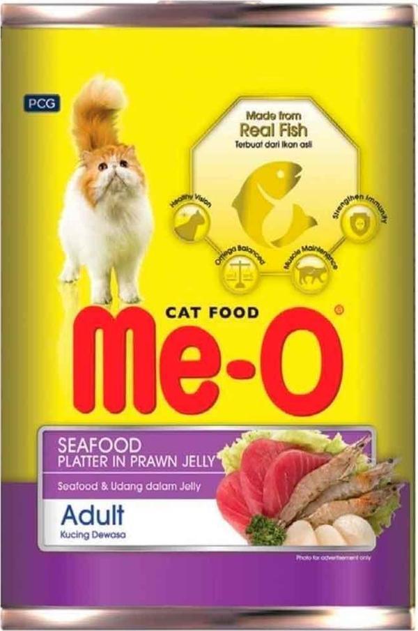 Me-O Kedi Konservesi Karides Soslu Deniz Lezzetleri 400 Gr - Image 1