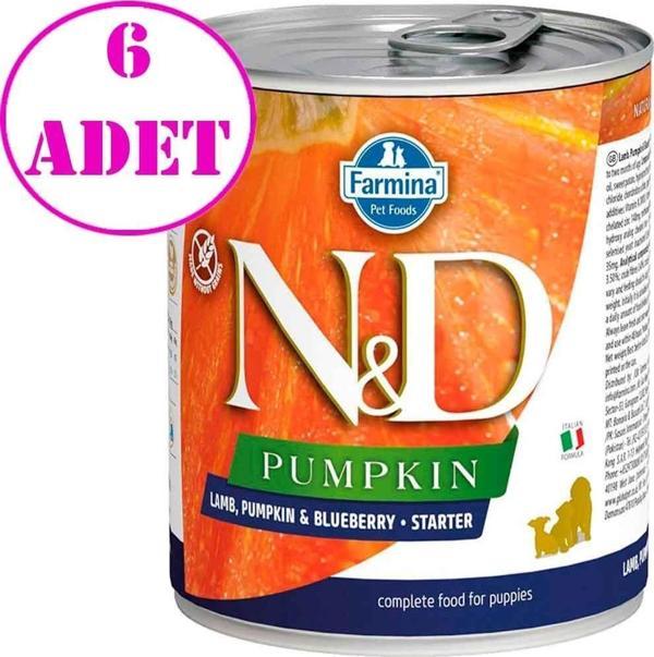 N&D Pumpkin Balkabaklı Kuzulu Yavru Köpek Konservesi 285 Gr 6 AD - Image 1
