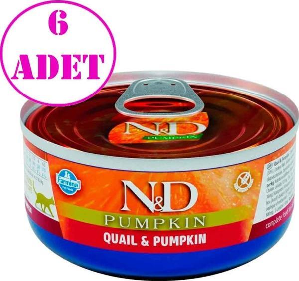 ND Balkabaklı Tahılsız Bıldırcın Etli Yetişkin Kedi Konservesi 70 Gr 6 AD - Image 1
