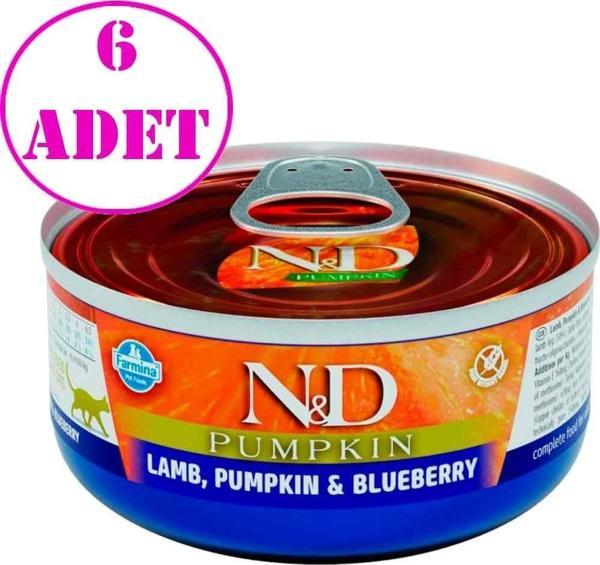 ND Balkabaklı Tahılsız Kuzulu Yaban Mersinli Kedi Konservesi 70 Gr 6 AD - Image 1