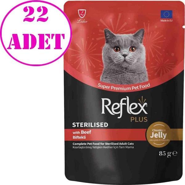 Reflex Plus Jöle İçinde Biftekli Kısırlaştırılmış Kedi Konservesi 85 Gr 22 AD - Image 1