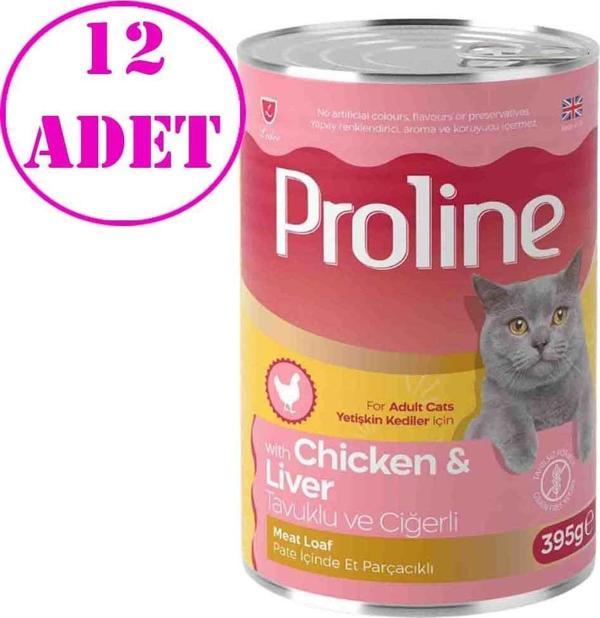 Proline Kedi Konserve Maması Pate Tavuklu ve Ciğerli 395 Gr 12 AD - Image 1
