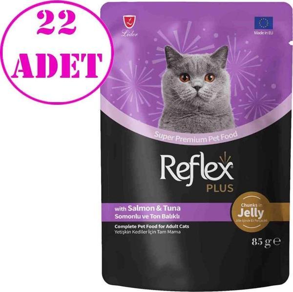Reflex Plus Jöleli Somonlu ve Ton Balıklı Kedi Konservesi 85gr 22 AD - Image 1