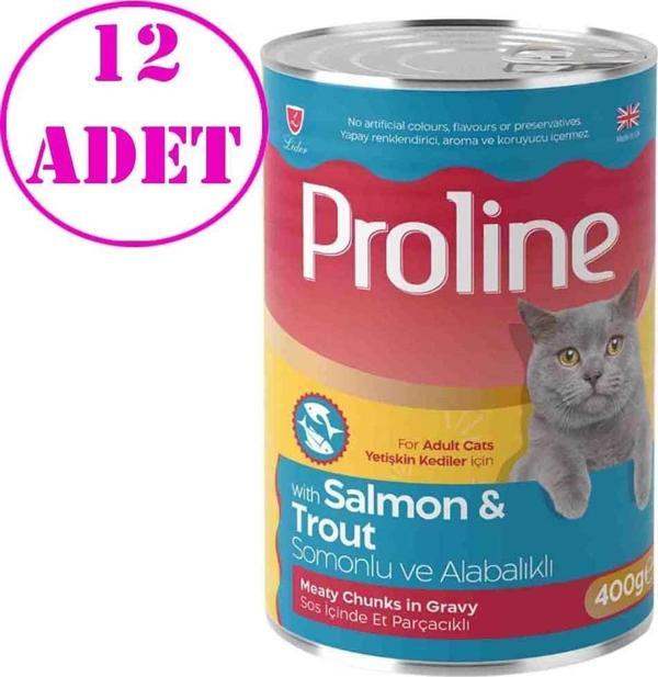 Proline Kedi Konserve Maması Somonlu ve Alabalıklı 400 Gr 12 AD - Image 1