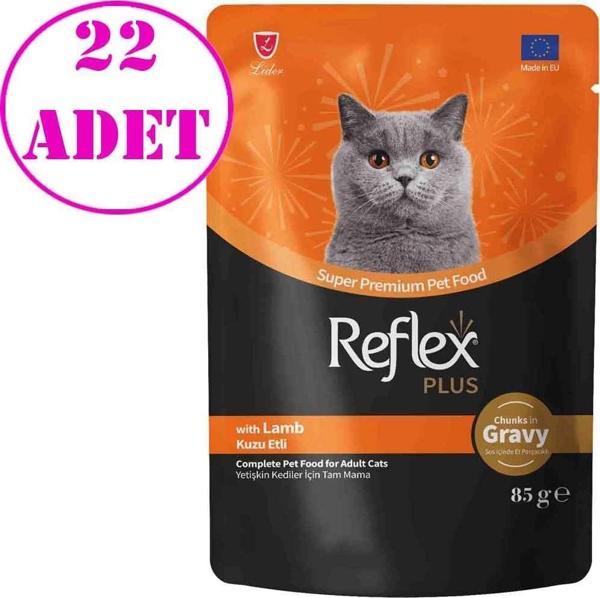 Reflex Plus Sos İçinde Kuzu Etli Yetişkin Kedi Konservesi 85 Gr 22 AD - Image 1