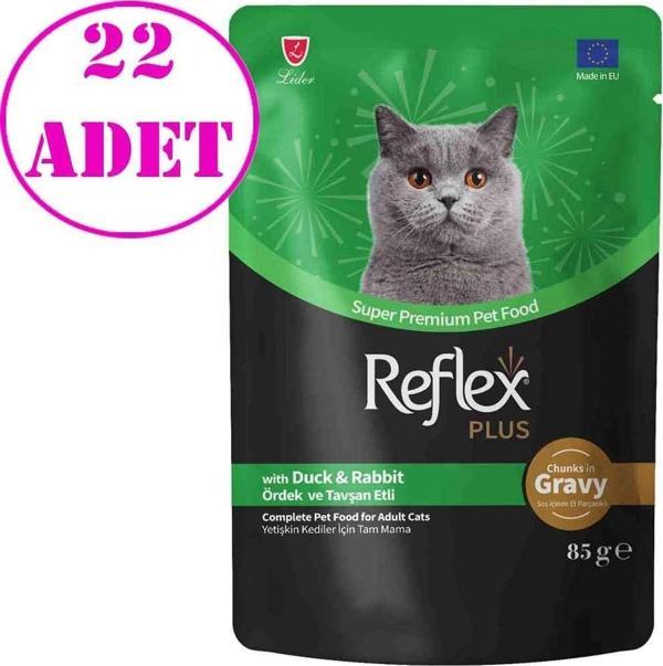 Reflex Plus Sos İçinde Ördekli ve Tavşanlı Kedi Konservesi 85 Gr 22 AD - Image 1
