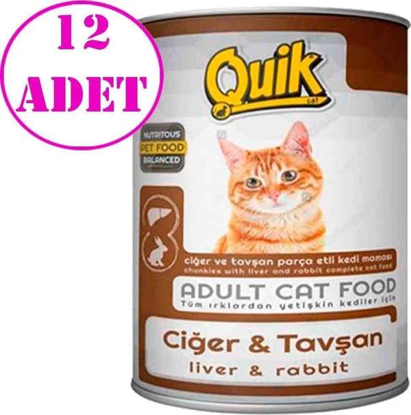 Quik Ciğerli Tavşanlı Kedi Konservesi 415 gr 12 AD - Image 1