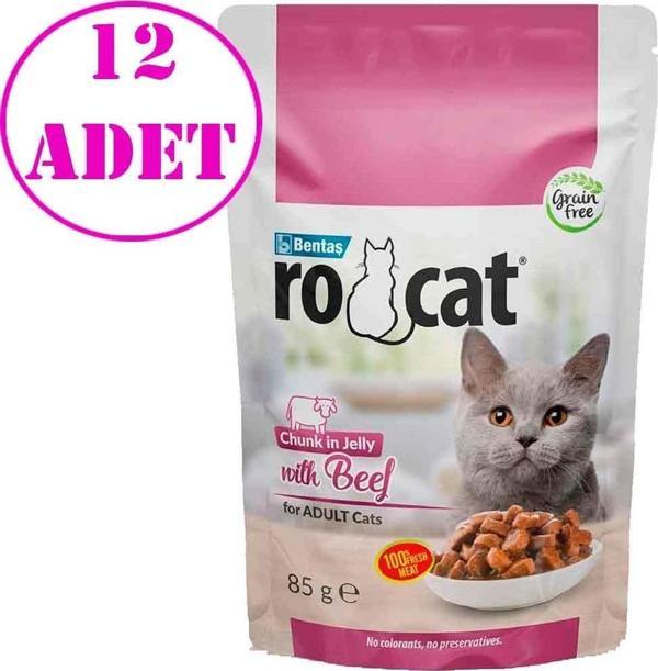 Ro Cat Biftekli Kedi Yaş Maması 85 Gr 12 AD - Image 1