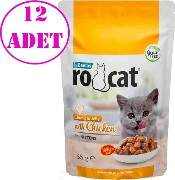 Ro Cat Tavuklu Yavru Kedi Yaş Maması 85 Gr 12 AD - Image 1