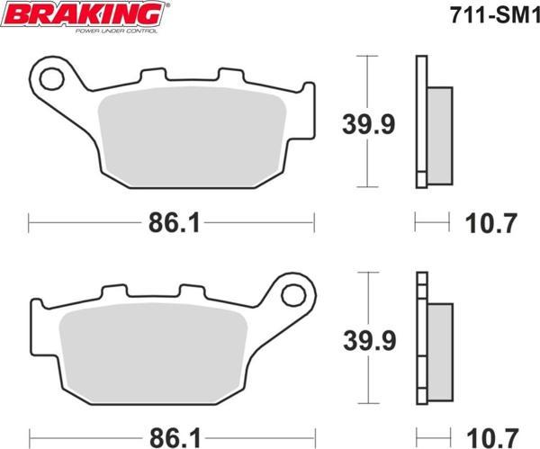 Brakıng Fren Balatası 711sm1 Arka Honda Fes 250 Foresıght Cbr 500 600 Cb 650f Xl 600 650 700 V Xrv 6 - Image 1