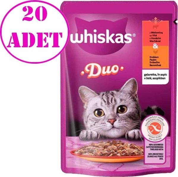 Whiskas Duo Kümes Hayvanlı ve Sığırlı Kedi Maması 85 Gr 20 AD - Image 1
