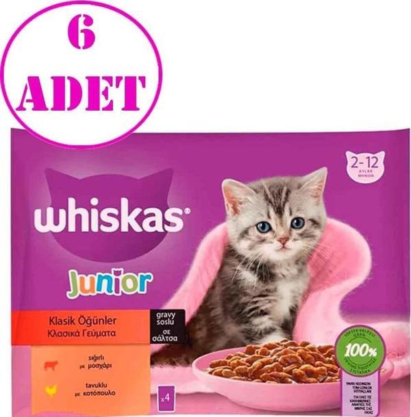 Whiskas Pouch Etli Seçenekler Yavru 4'lü Paket 6 AD - Image 1
