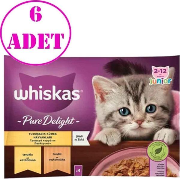 Whiskas Pure Delight Kümes Hayvanlı Yavru Konserve 4'lü 6 AD - Image 1