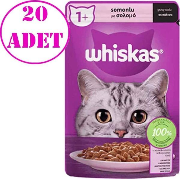 Whiskas Somonlu Pouch Kedi Maması 85 Gr 20 AD - Image 1