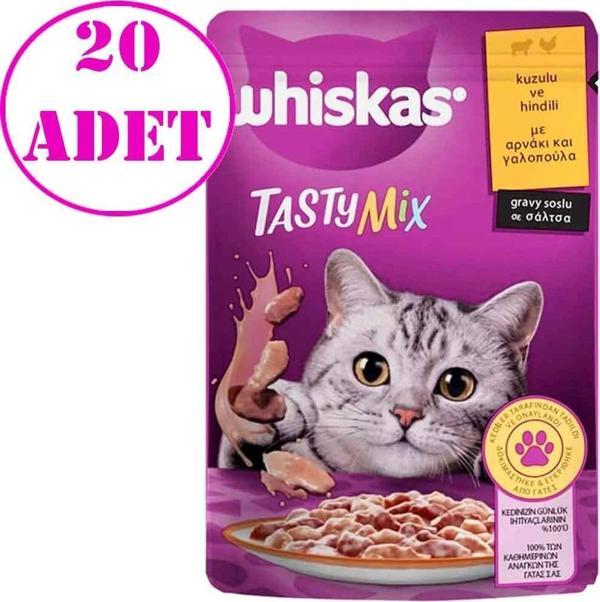 Whiskas Tasty Mix Kuzulu Hindili Kedi Maması 85 gr 20 AD - Image 1
