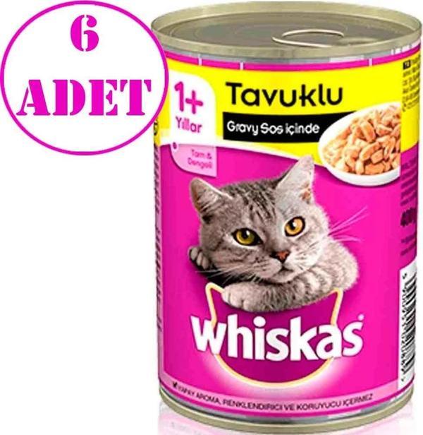 Whiskas Tavuklu Konserve Kedi Maması 400 gr 6 AD - Image 1