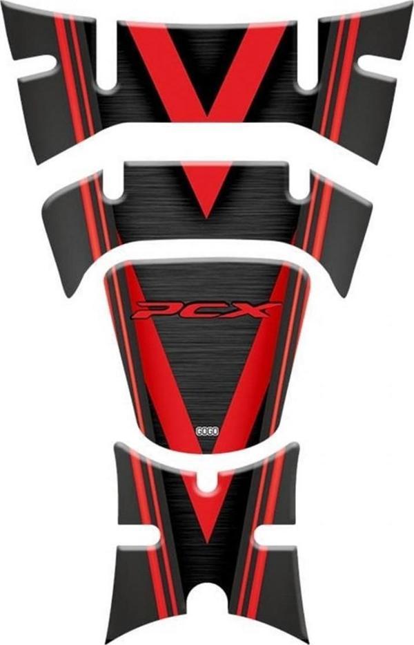 Gogo Tank Pad 001 Siyah-kırmızı 4 Parça Honda Pcx 125 2018-2020 - Image 1